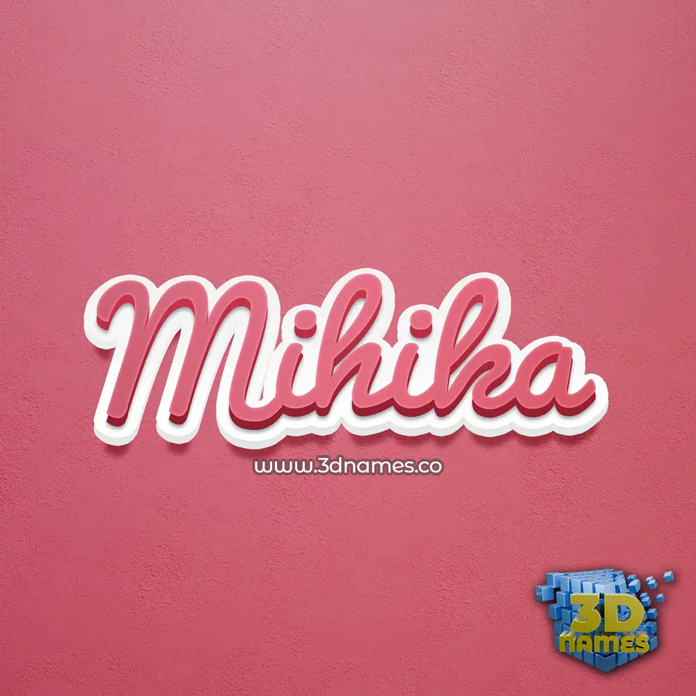 mihika in Red Scribble style - 3D name wallpaper