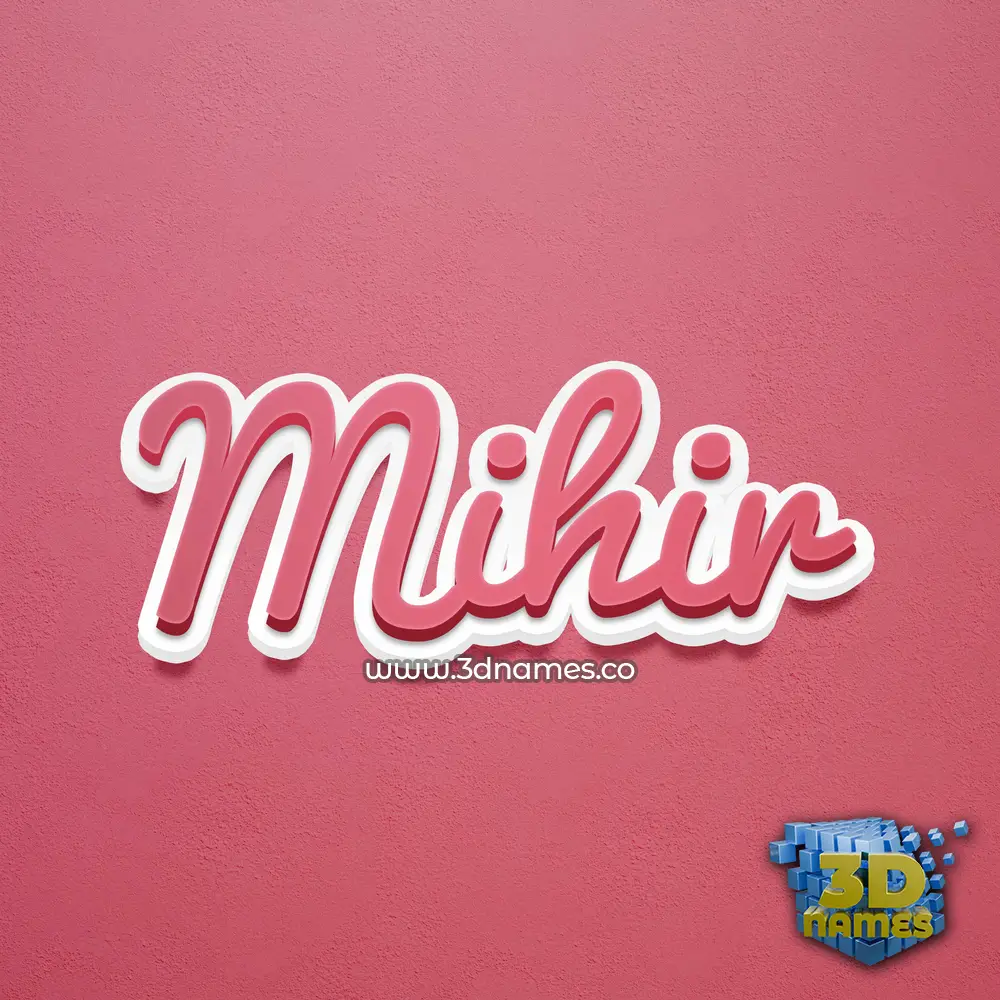 mihir in Red Scribble style - 3D name wallpaper