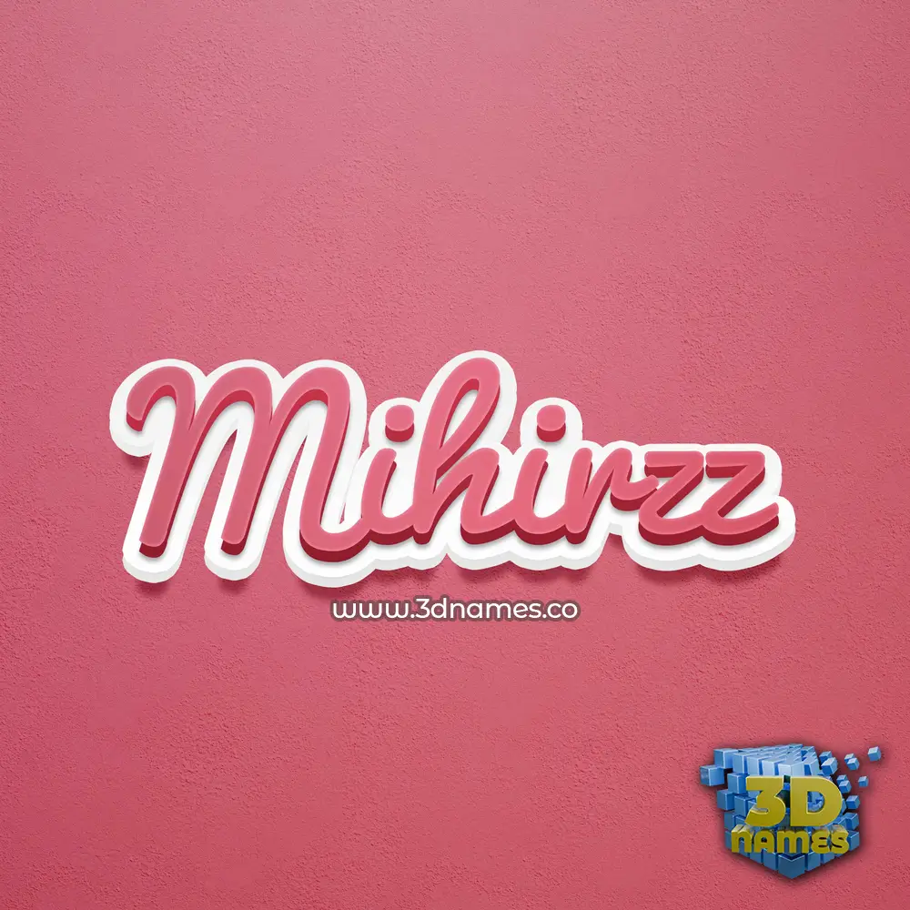 mihirzz in Red Scribble style - 3D name wallpaper