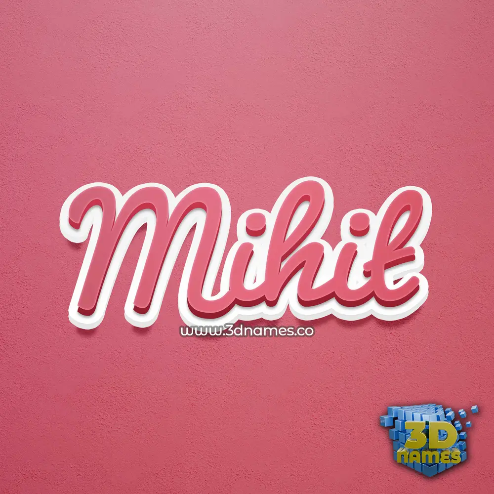 mihit in Red Scribble style - 3D name wallpaper