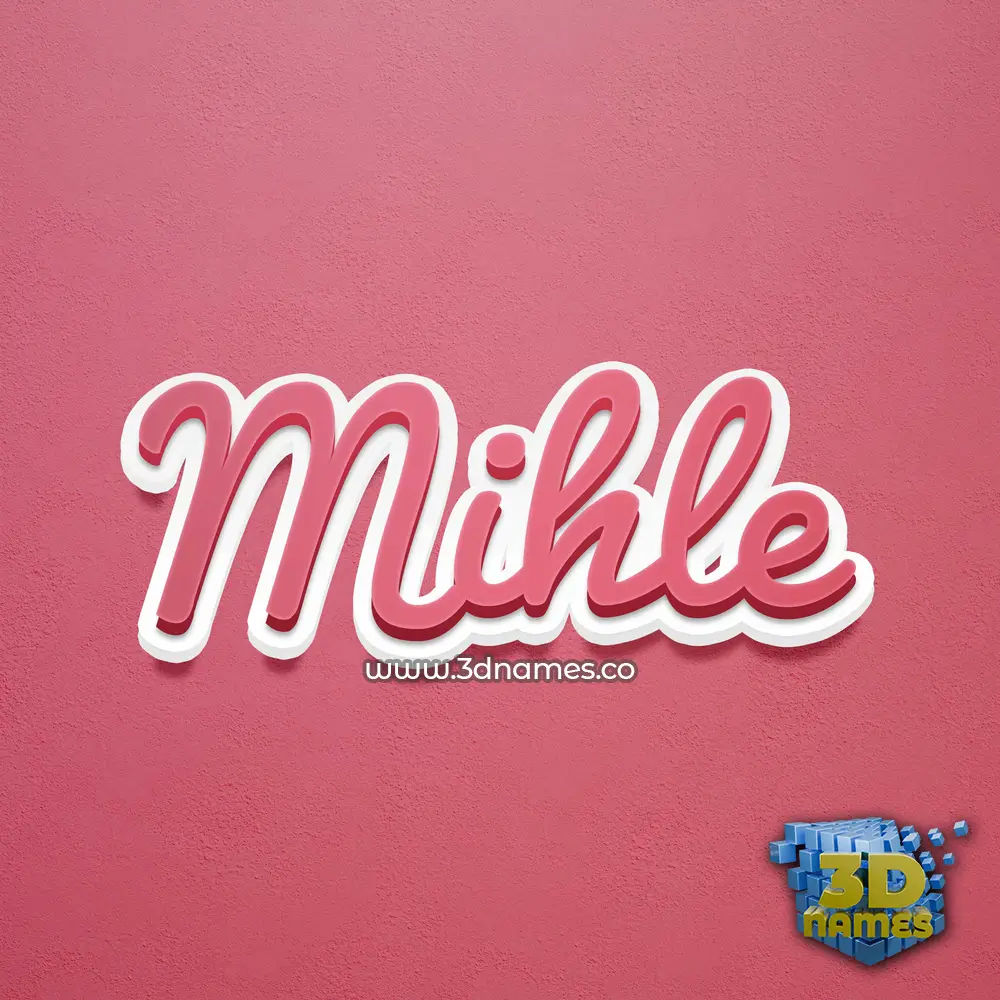 mihle in Red Scribble style - 3D name wallpaper