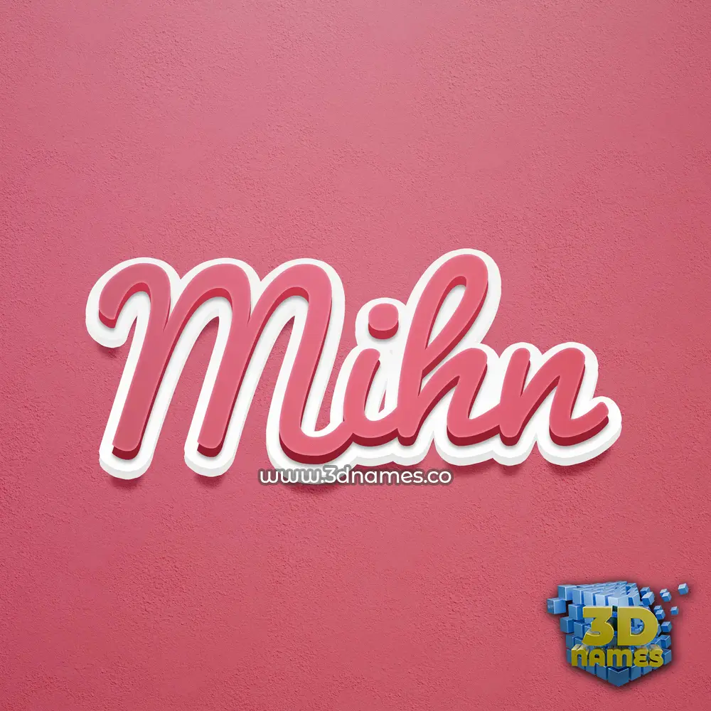 mihn in Red Scribble style - 3D name wallpaper