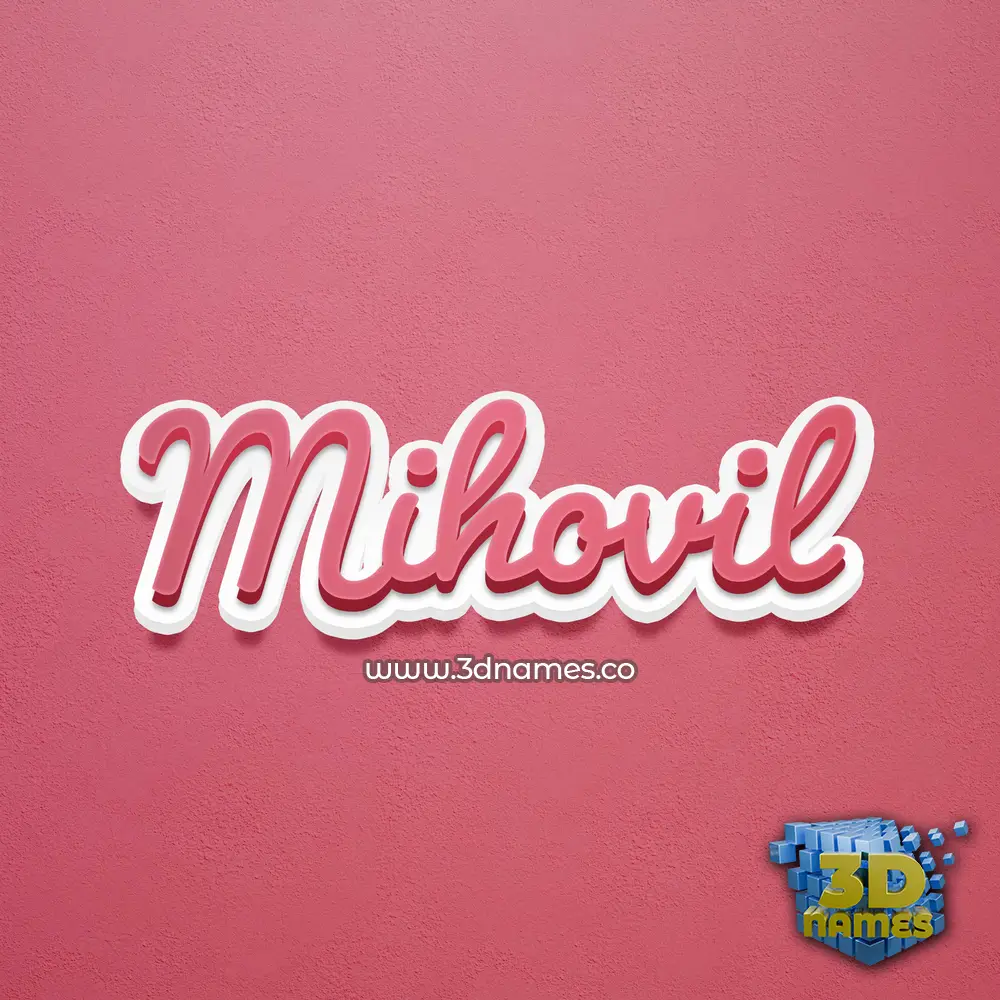 mihovil in Red Scribble style - 3D name wallpaper
