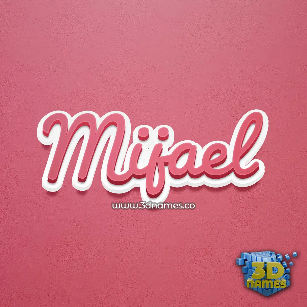 mijael in Red Scribble style - 3D name wallpaper