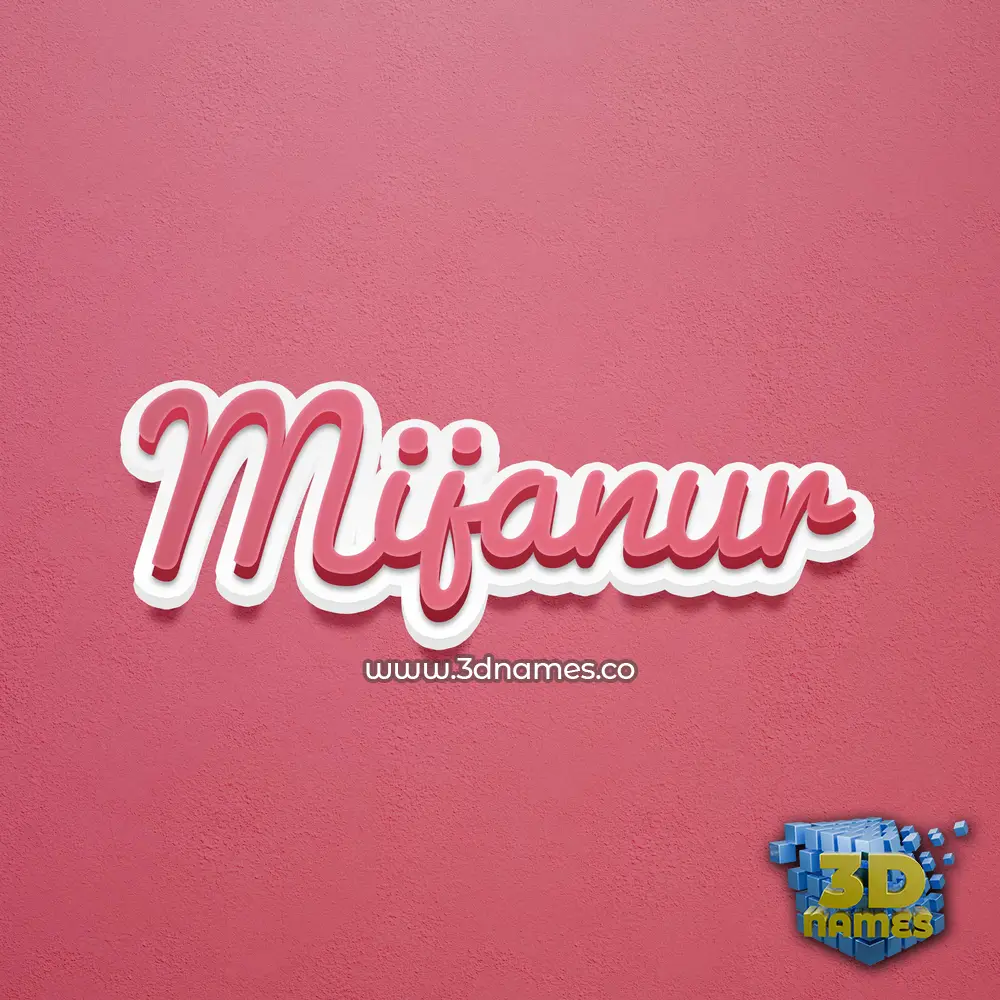 mijanur in Red Scribble style - 3D name wallpaper