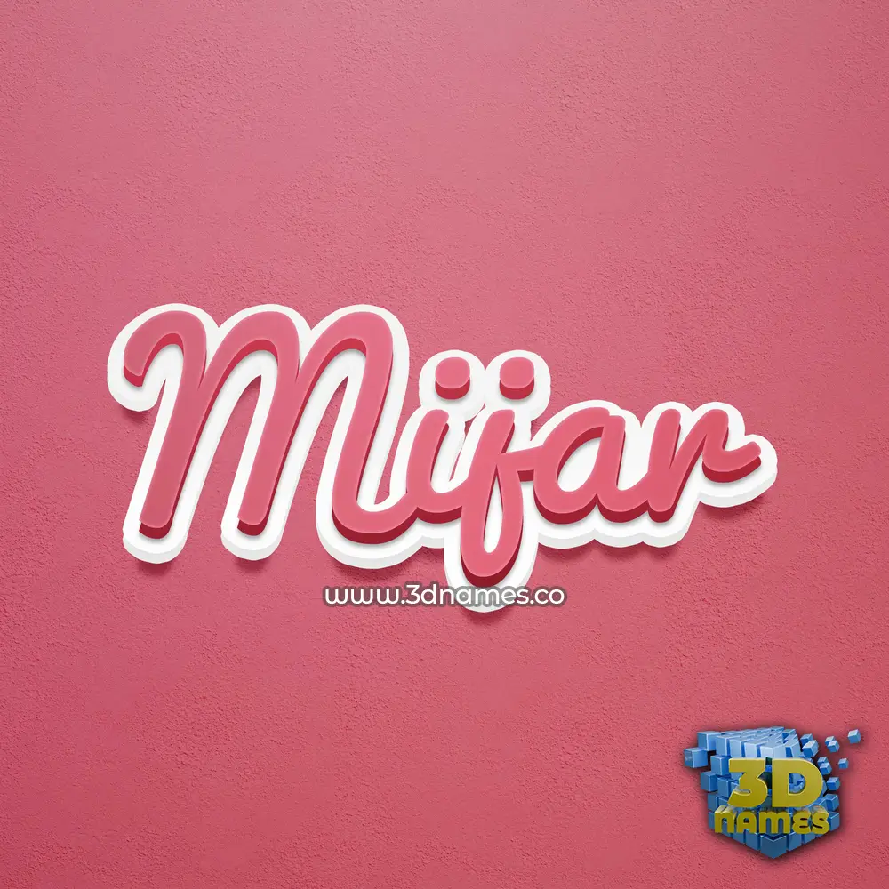 mijar in Red Scribble style - 3D name wallpaper