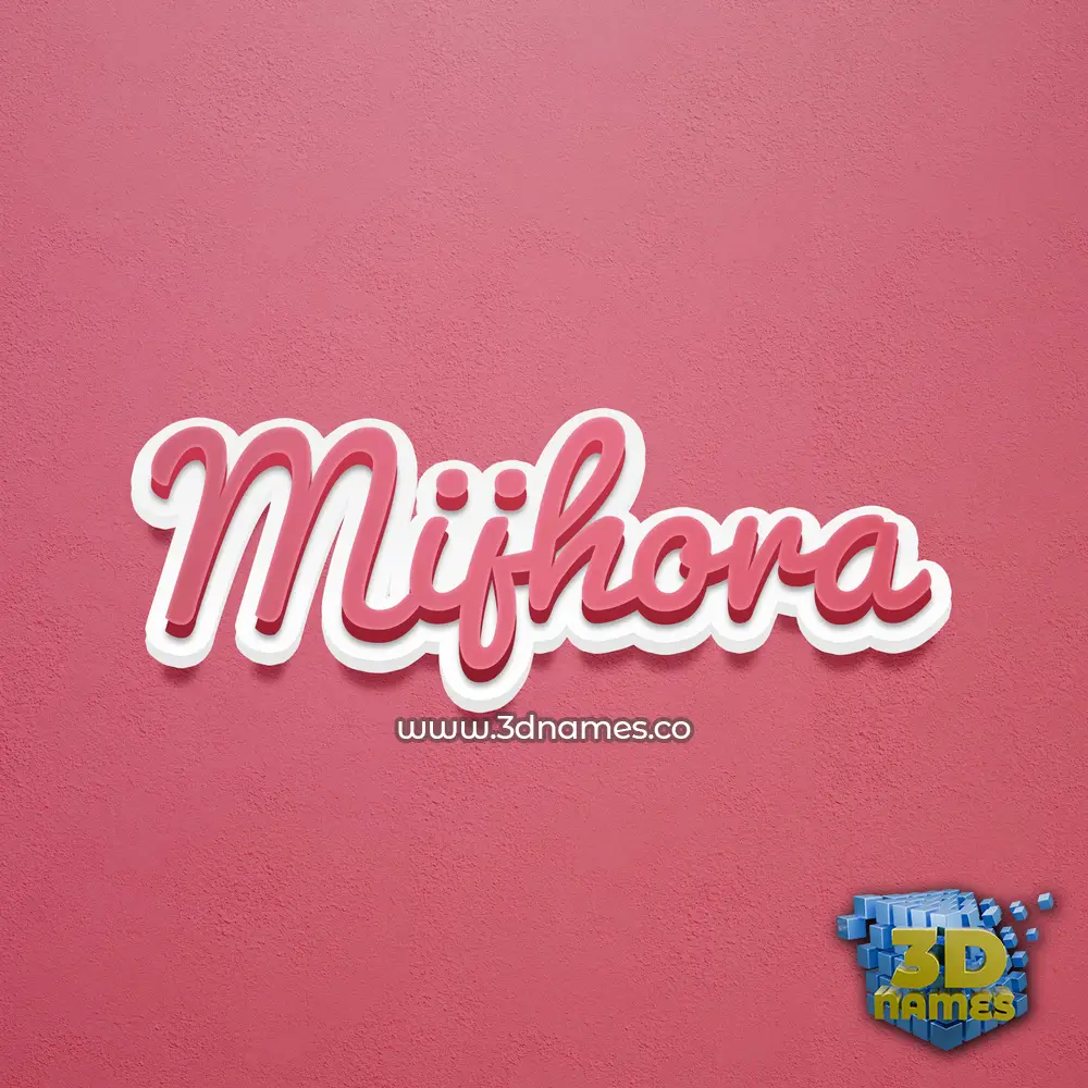 mijhora in Red Scribble style - 3D name wallpaper