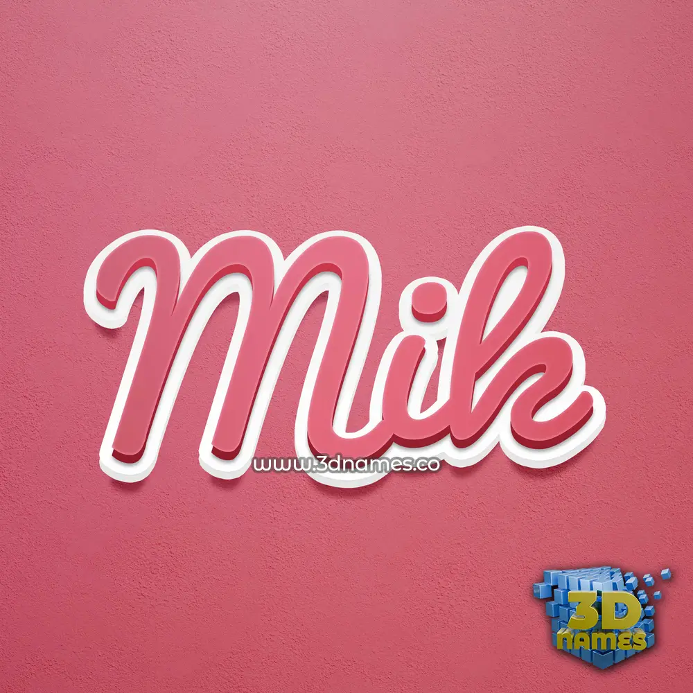 mik in Red Scribble style - 3D name wallpaper