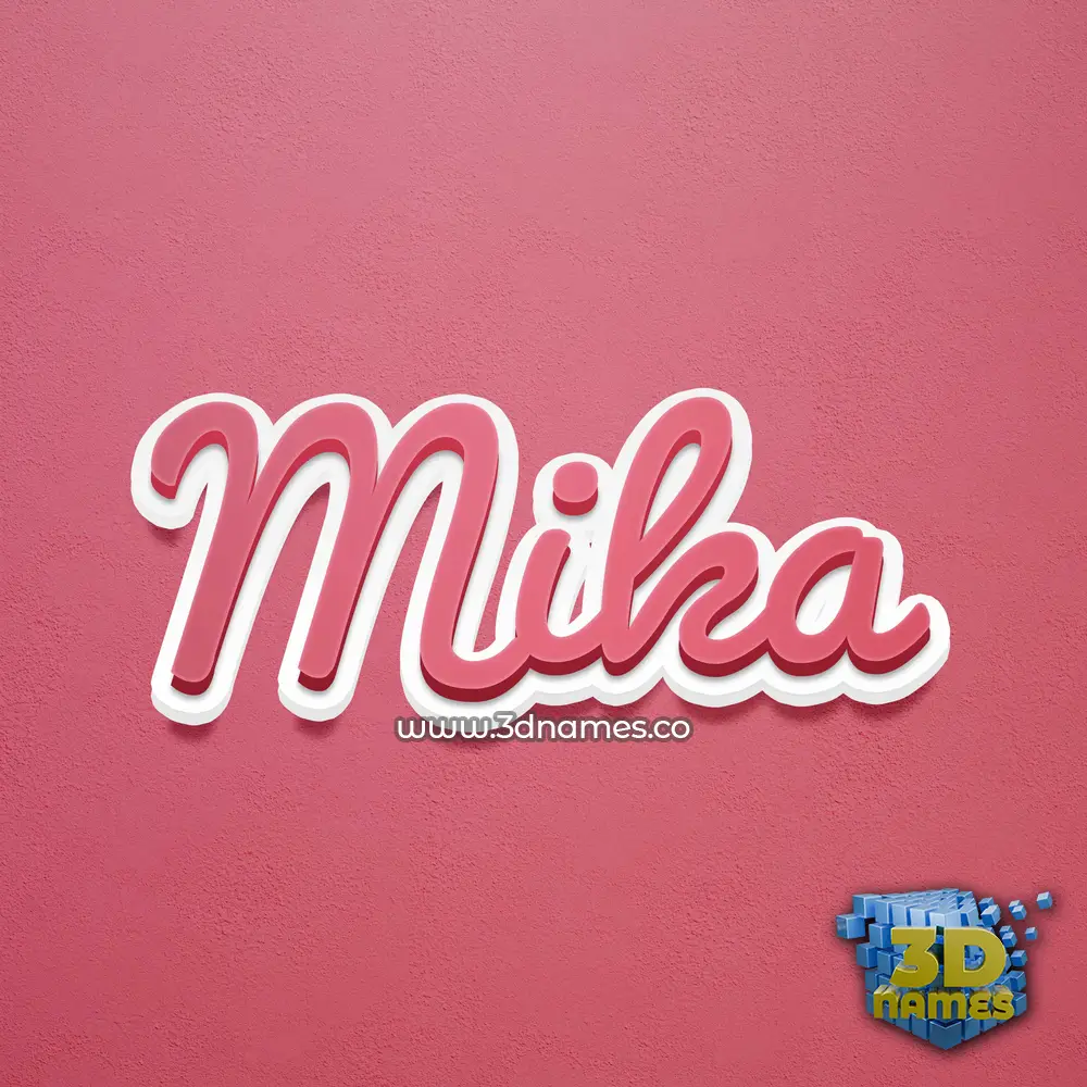 mika in Red Scribble style - 3D name wallpaper