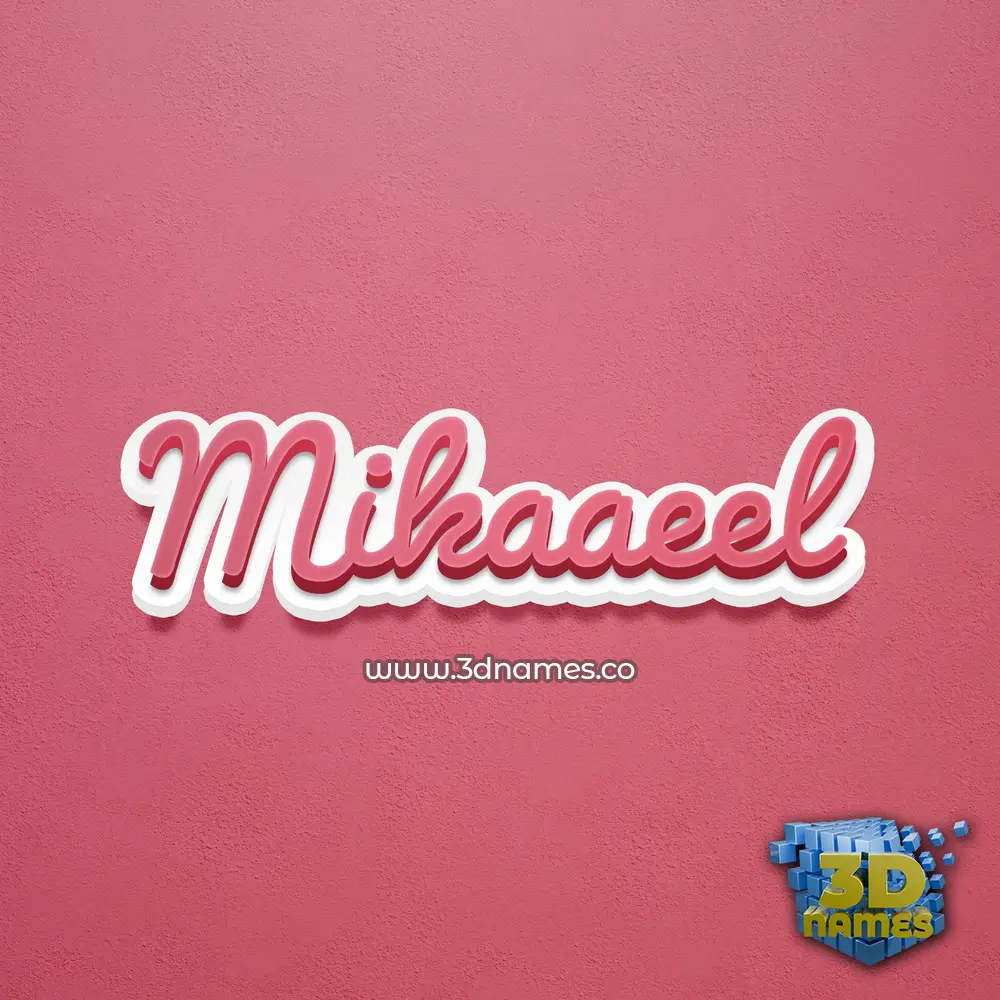 mikaaeel in Red Scribble style - 3D name wallpaper