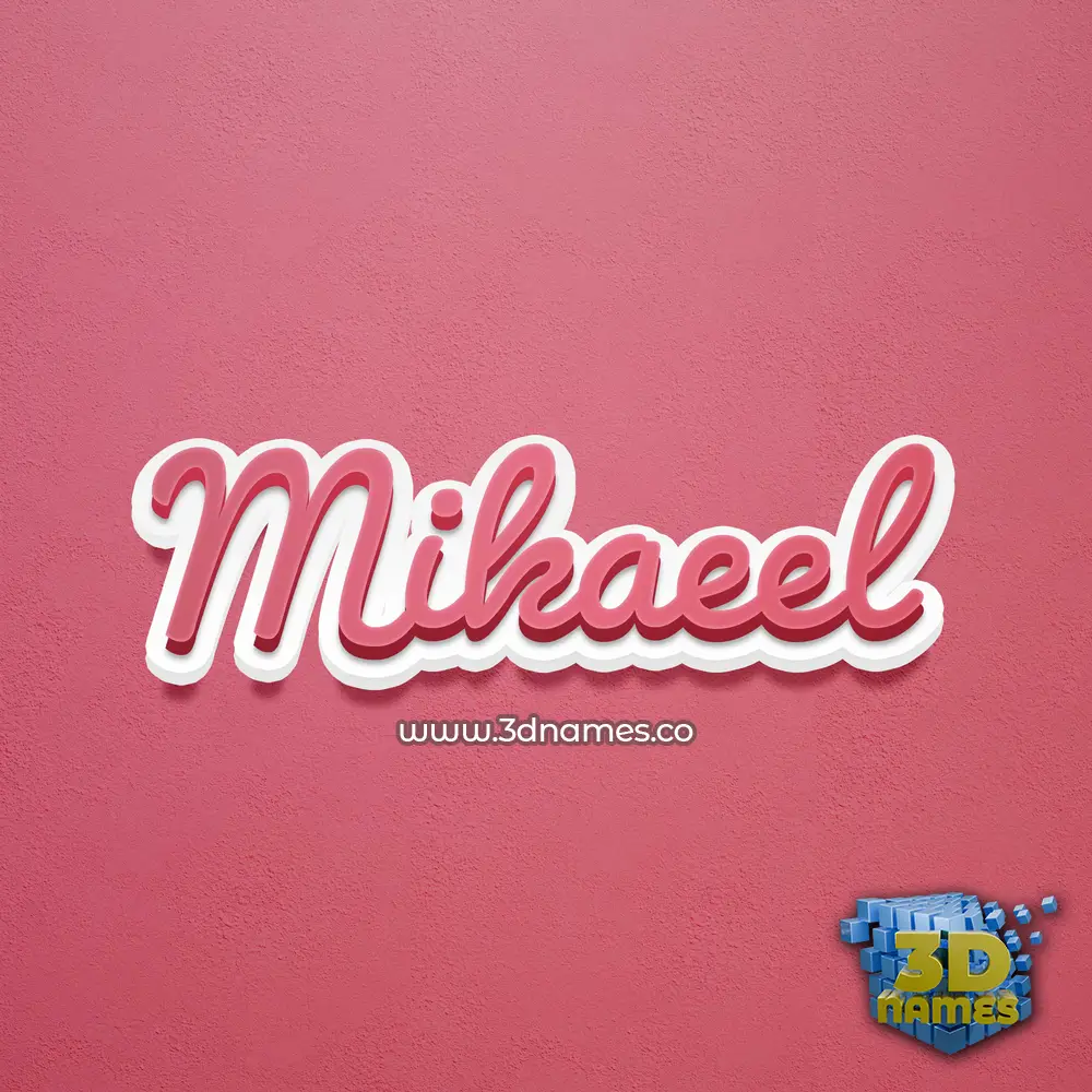 mikaeel in Red Scribble style - 3D name wallpaper