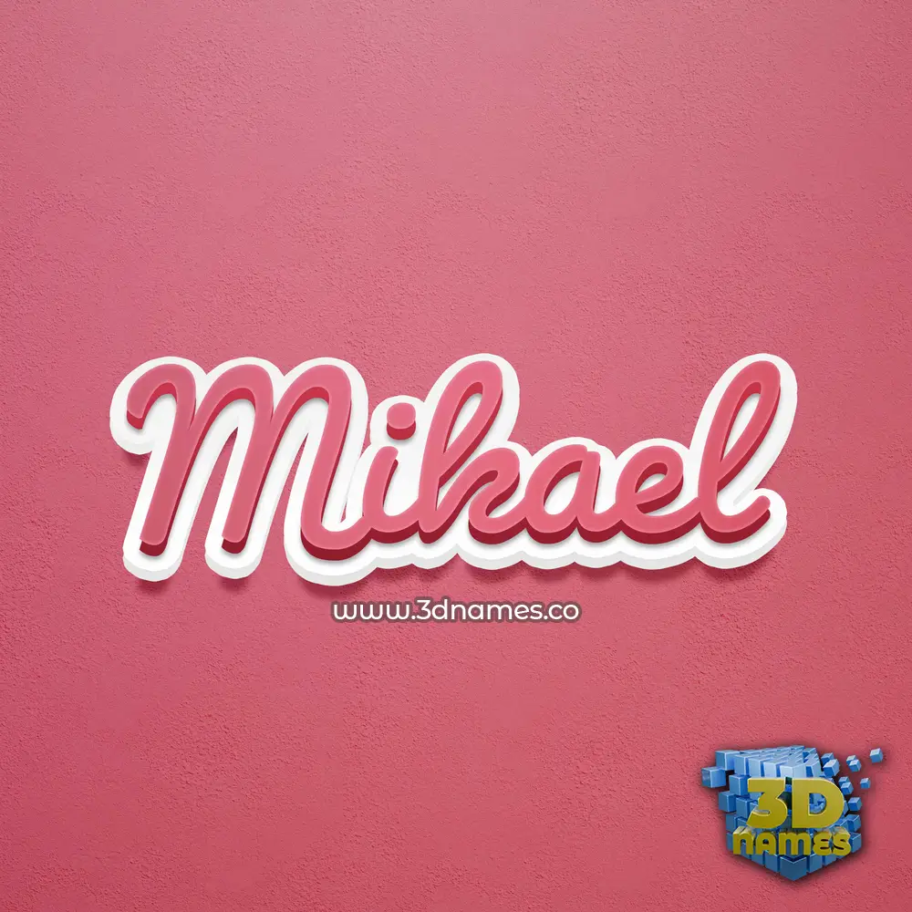 mikael in Red Scribble style - 3D name wallpaper