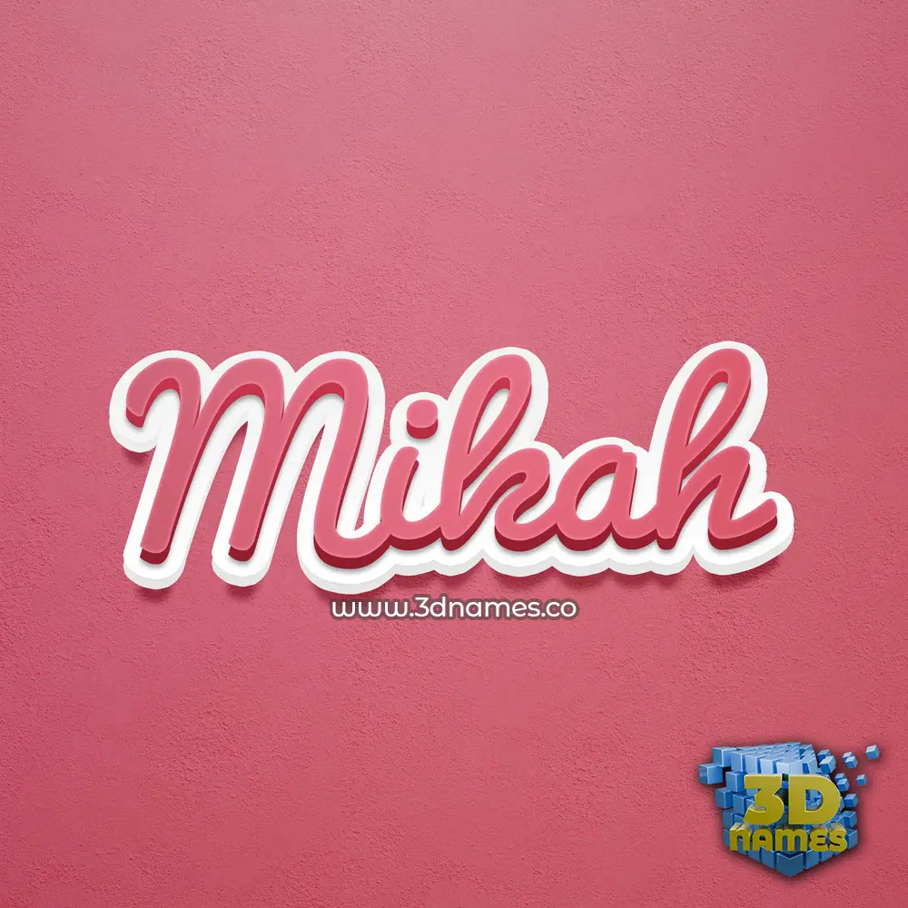 mikah in Red Scribble style - 3D name wallpaper