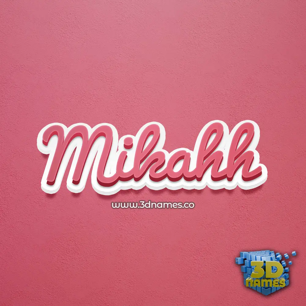 mikahh in Red Scribble style - 3D name wallpaper