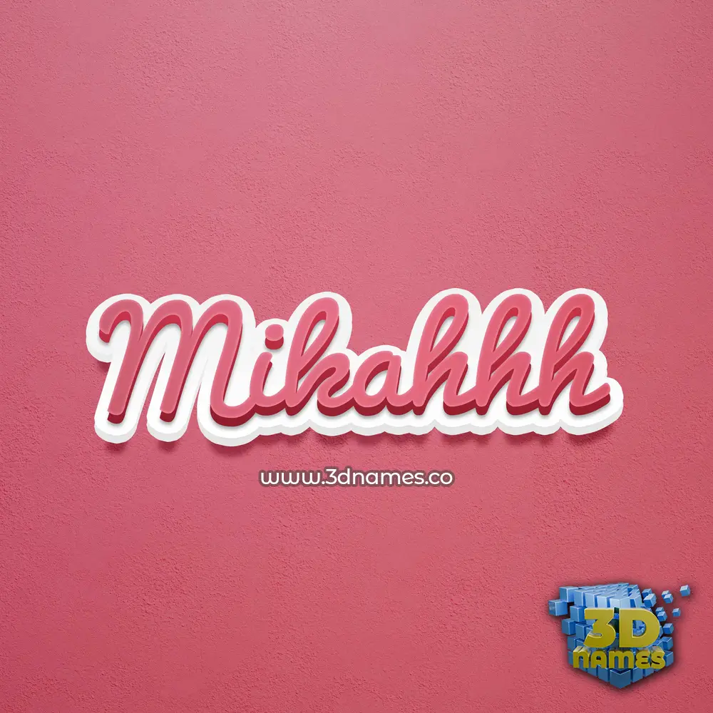 mikahhh in Red Scribble style - 3D name wallpaper