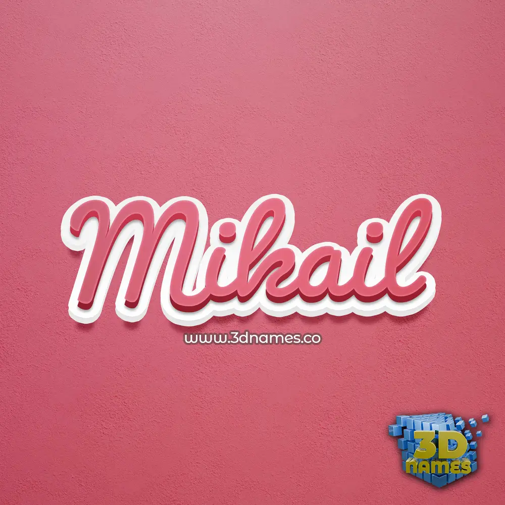 mikail in Red Scribble style - 3D name wallpaper