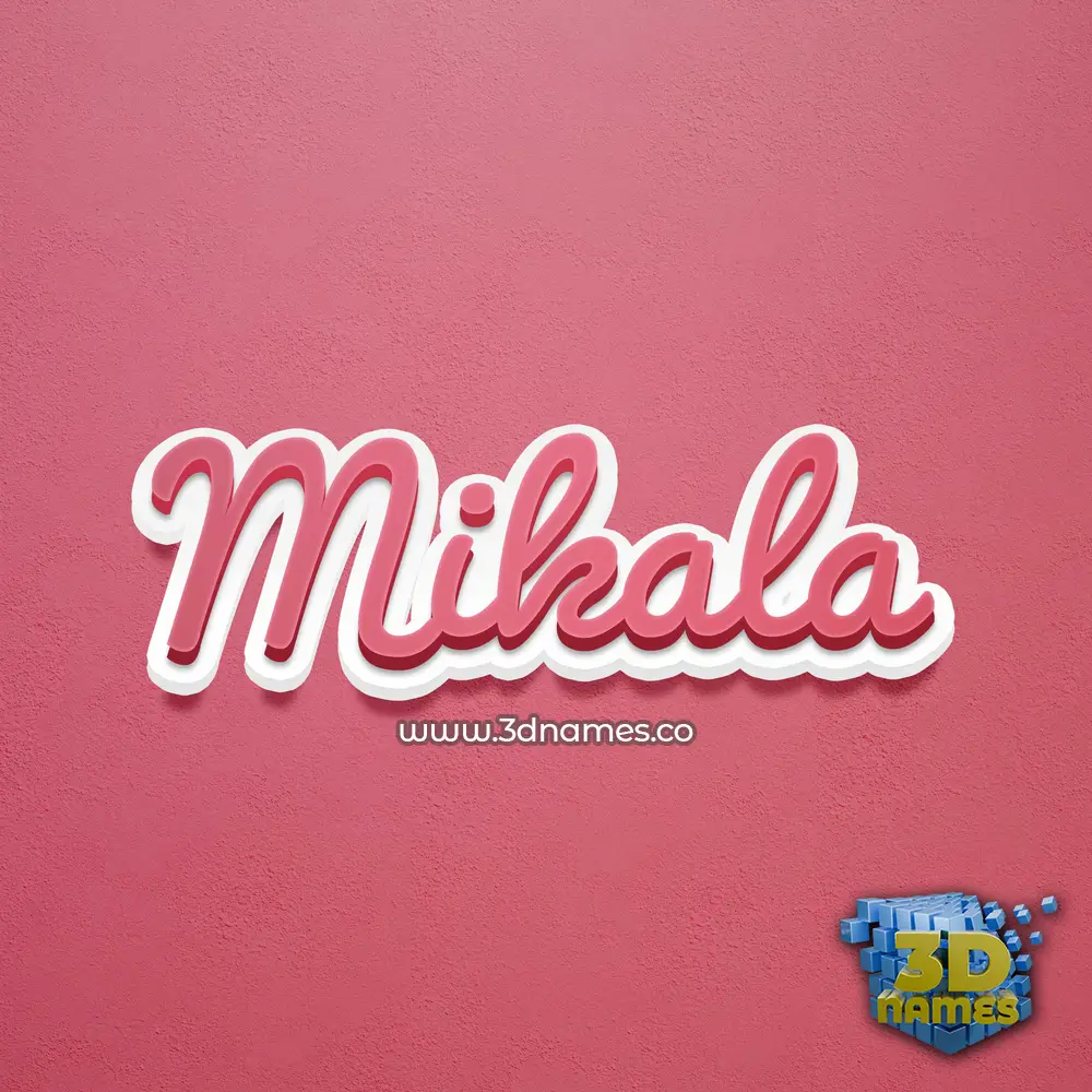 mikala in Red Scribble style - 3D name wallpaper