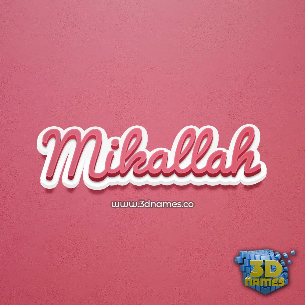 mikallah in Red Scribble style - 3D name wallpaper