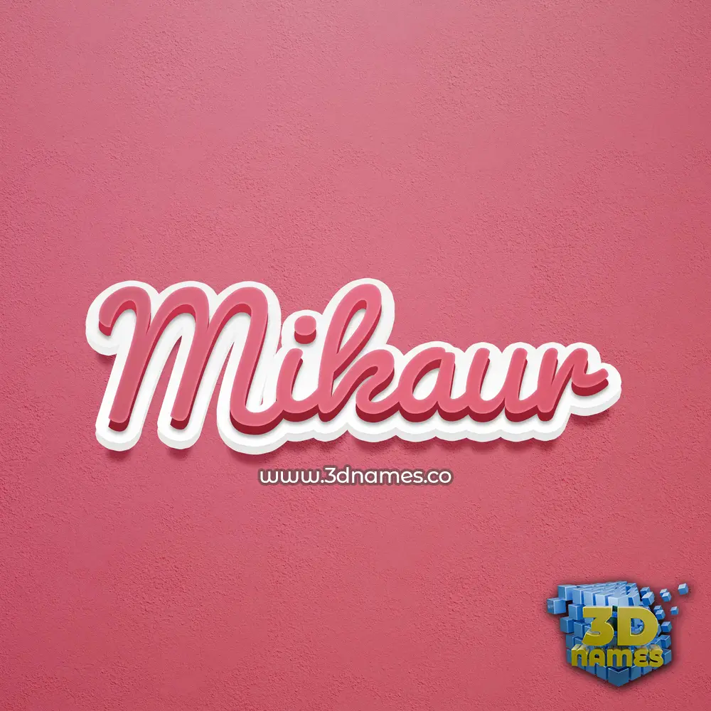 mikaur in Red Scribble style - 3D name wallpaper