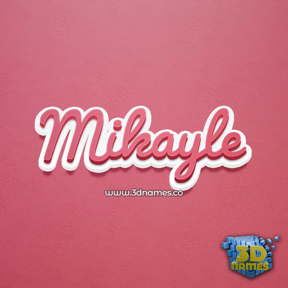 mikayle in Red Scribble style - 3D name wallpaper