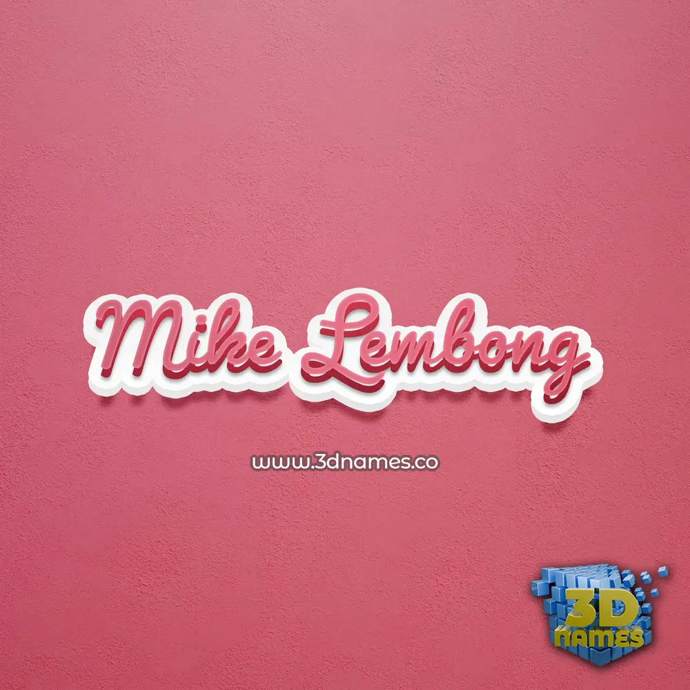 mike lembong in Red Scribble style - 3D name wallpaper