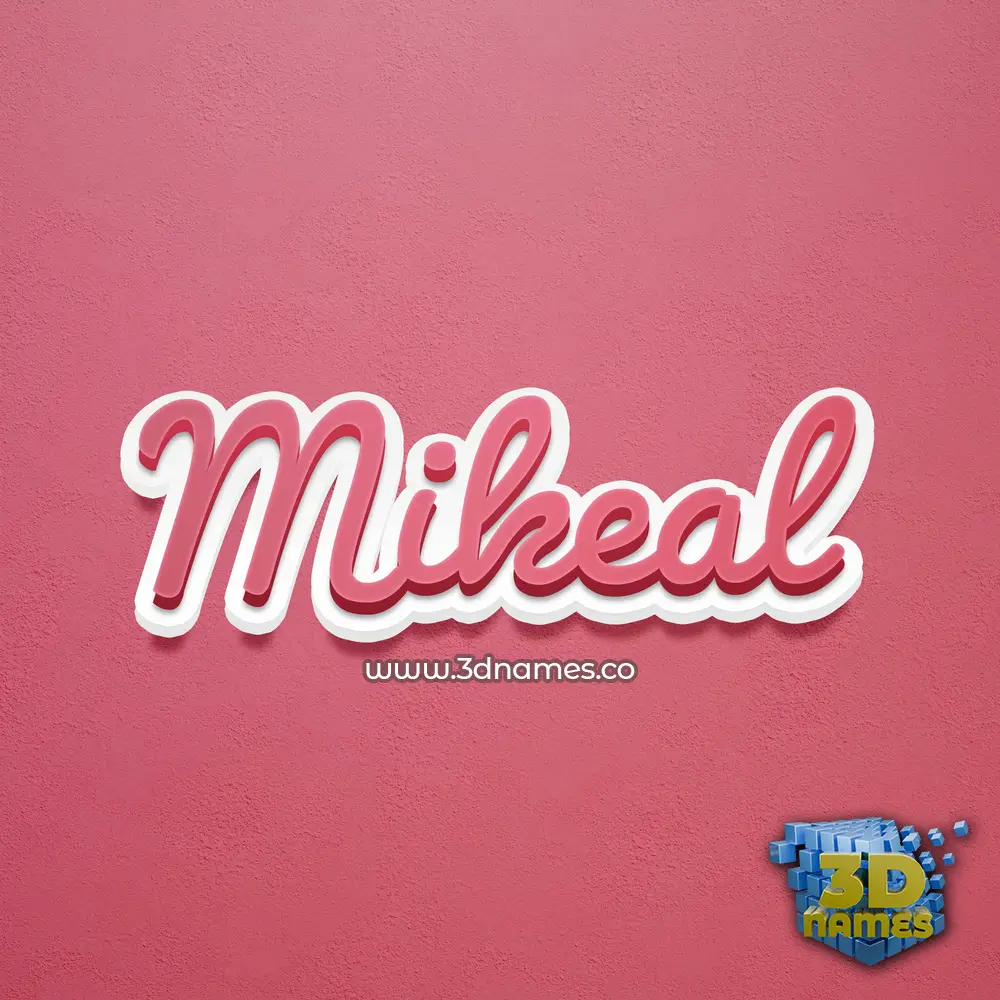 mikeal in Red Scribble style - 3D name wallpaper