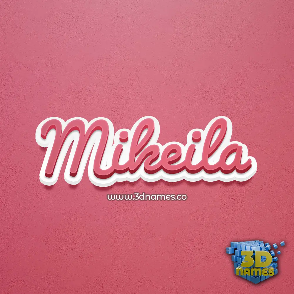 mikeila in Red Scribble style - 3D name wallpaper