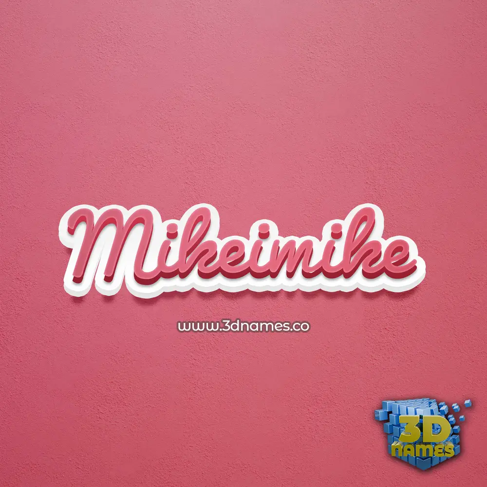 mikeimike in Red Scribble style - 3D name wallpaper
