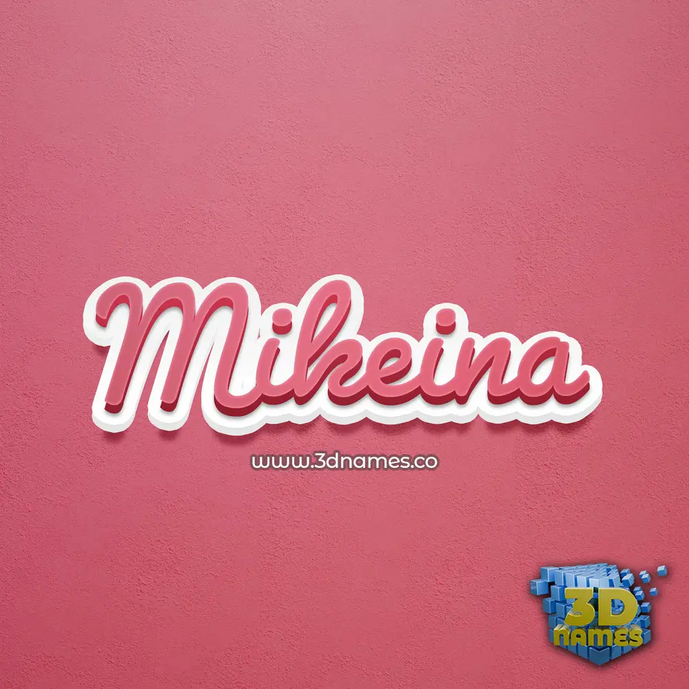 mikeina in Red Scribble style - 3D name wallpaper
