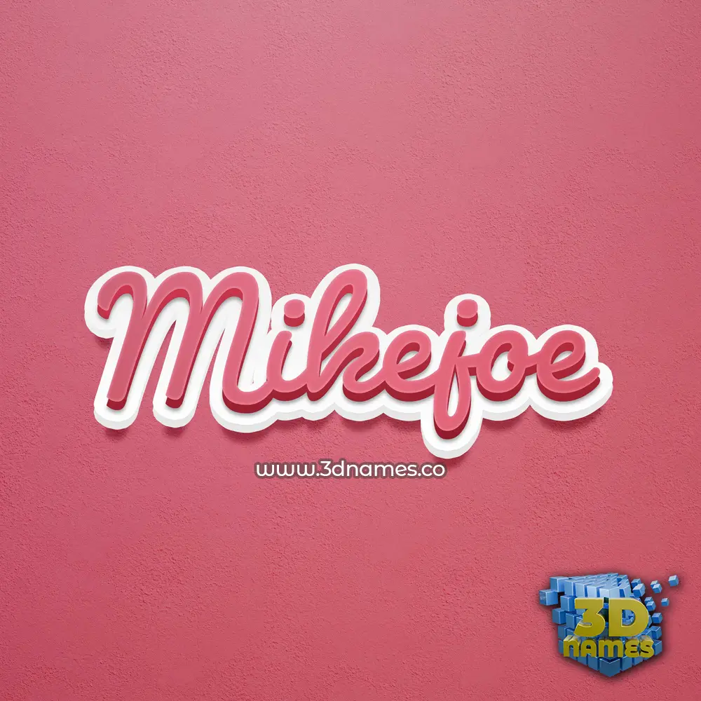 mikejoe in Red Scribble style - 3D name wallpaper