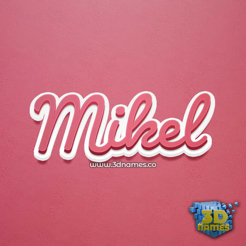 mikel in Red Scribble style - 3D name wallpaper