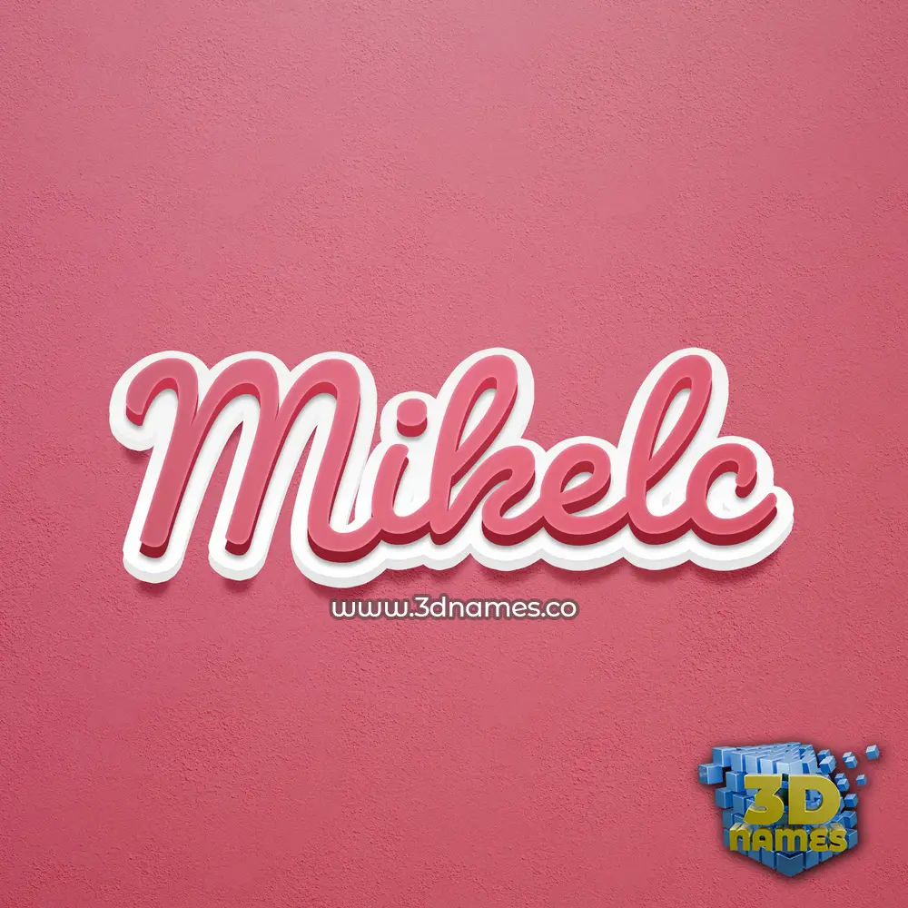 mikelc in Red Scribble style - 3D name wallpaper