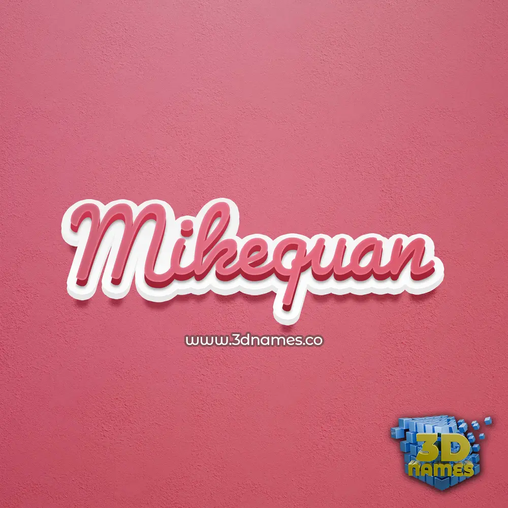 mikequan in Red Scribble style - 3D name wallpaper