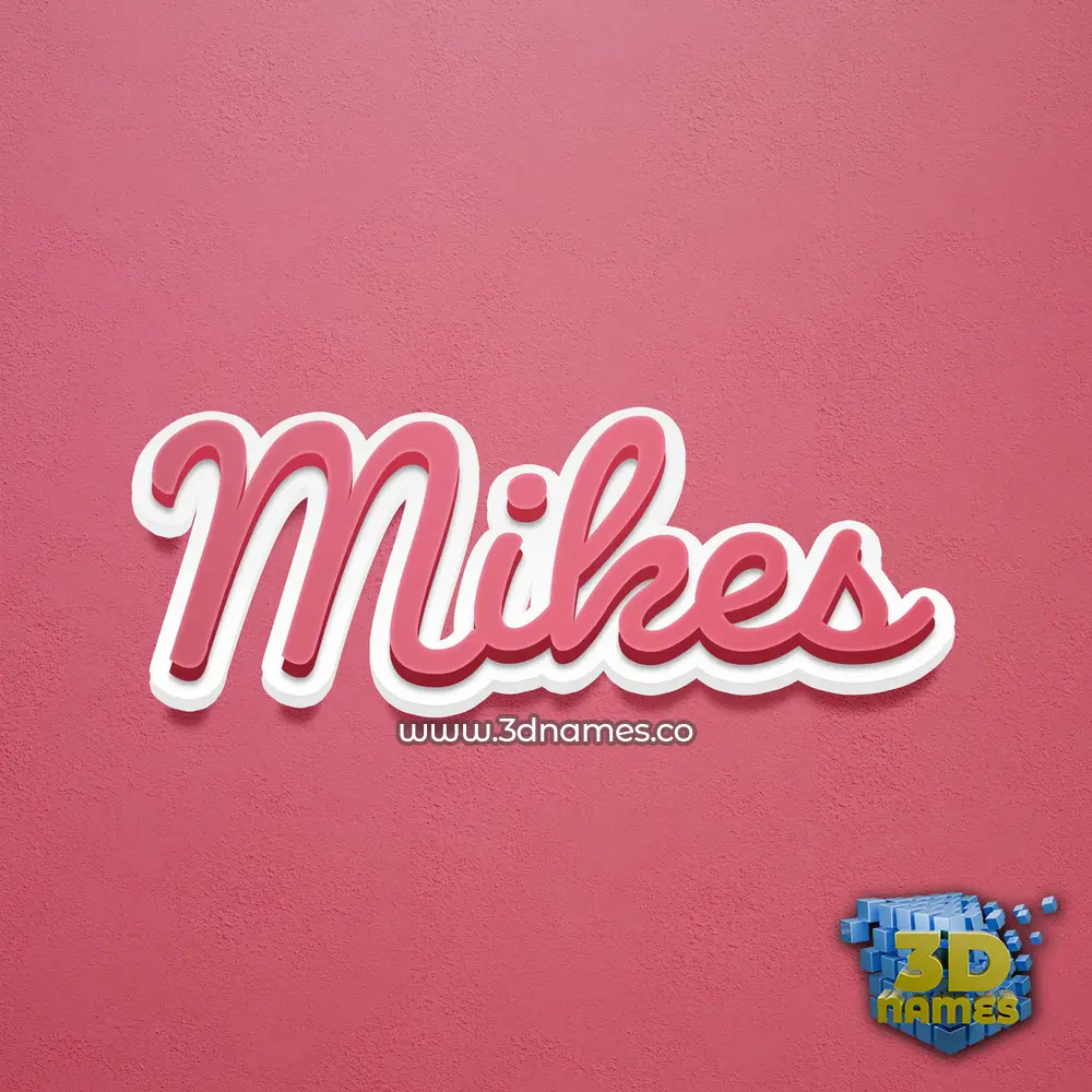 mikes in Red Scribble style - 3D name wallpaper