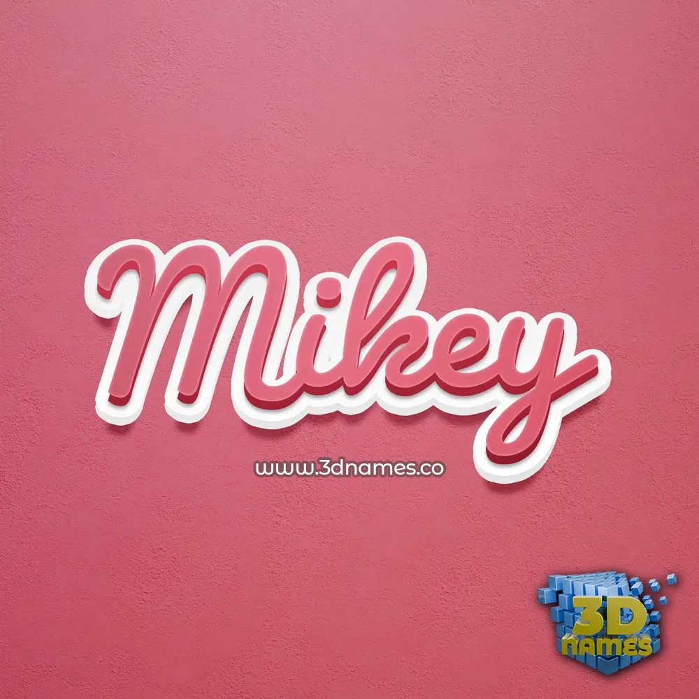 mikey in Red Scribble style - 3D name wallpaper