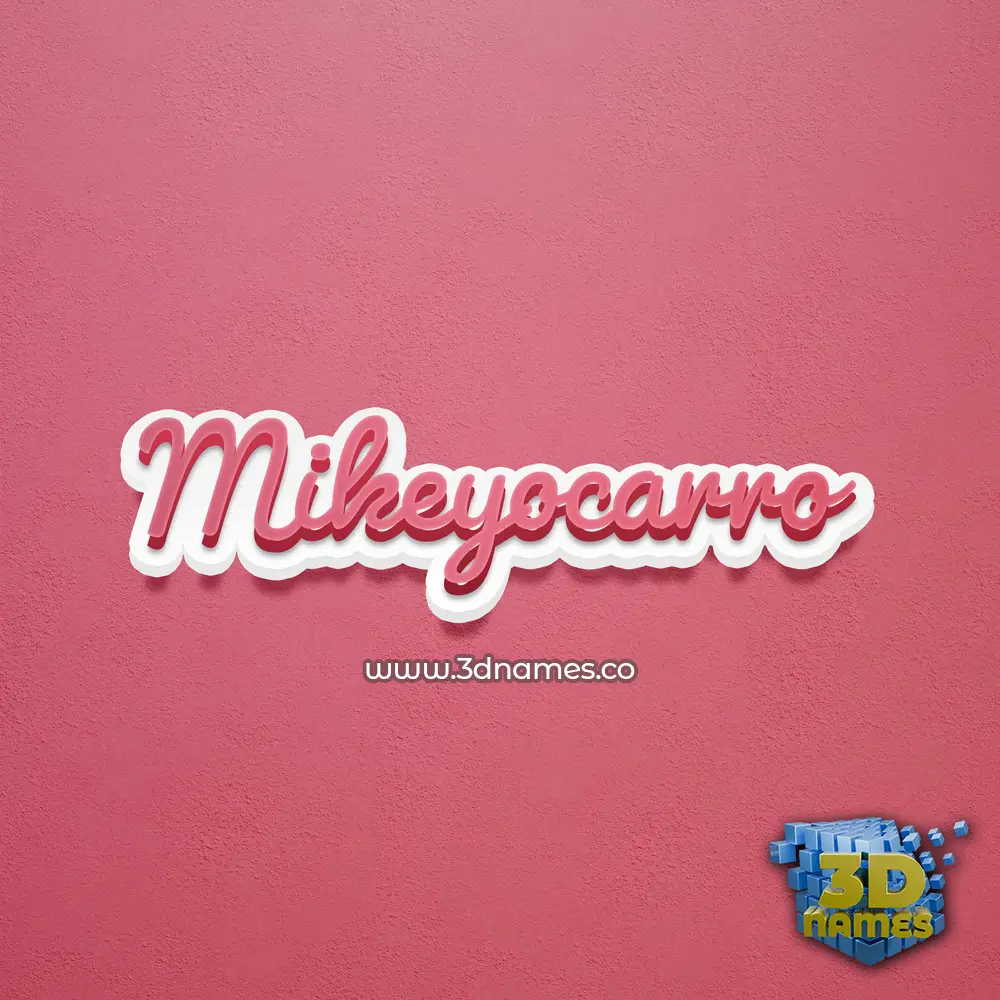 mikeyocarro in Red Scribble style - 3D name wallpaper