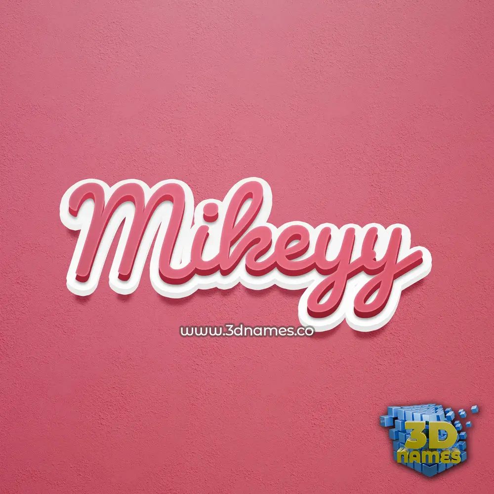 mikeyy in Red Scribble style - 3D name wallpaper