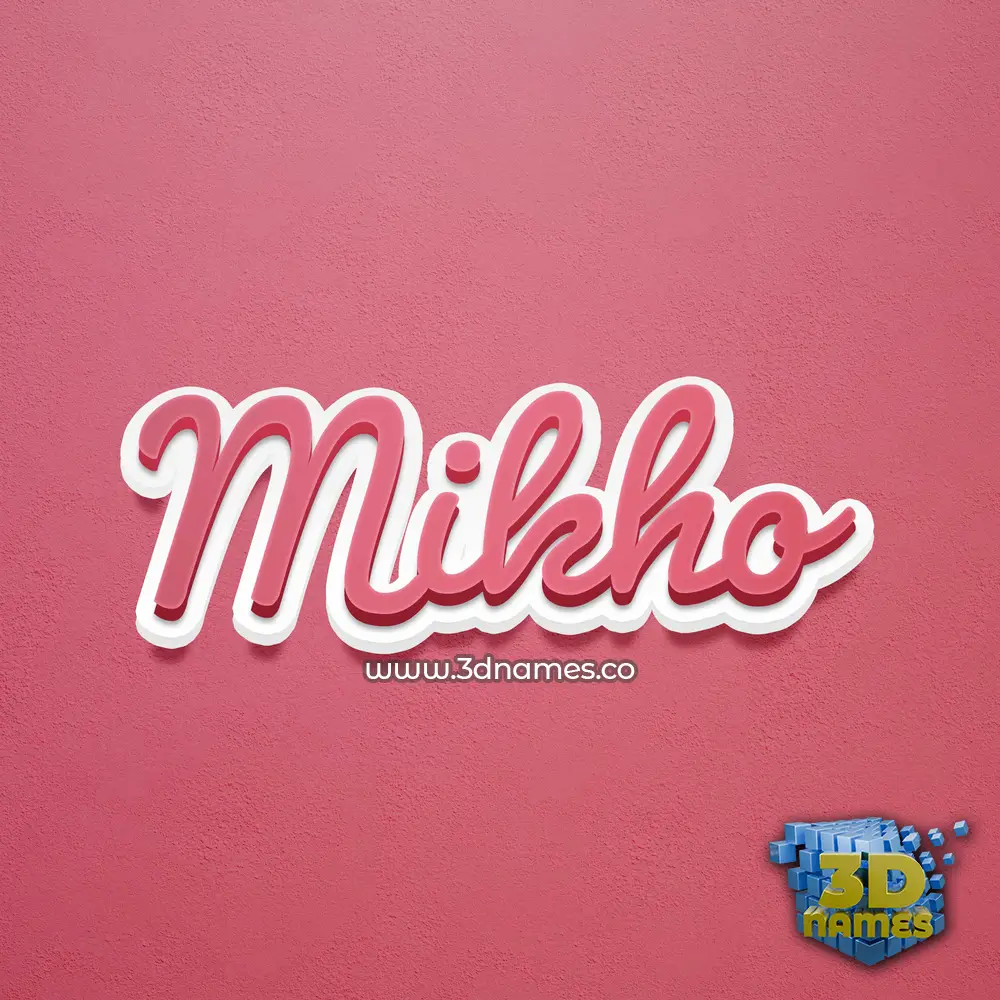 mikho in Red Scribble style - 3D name wallpaper