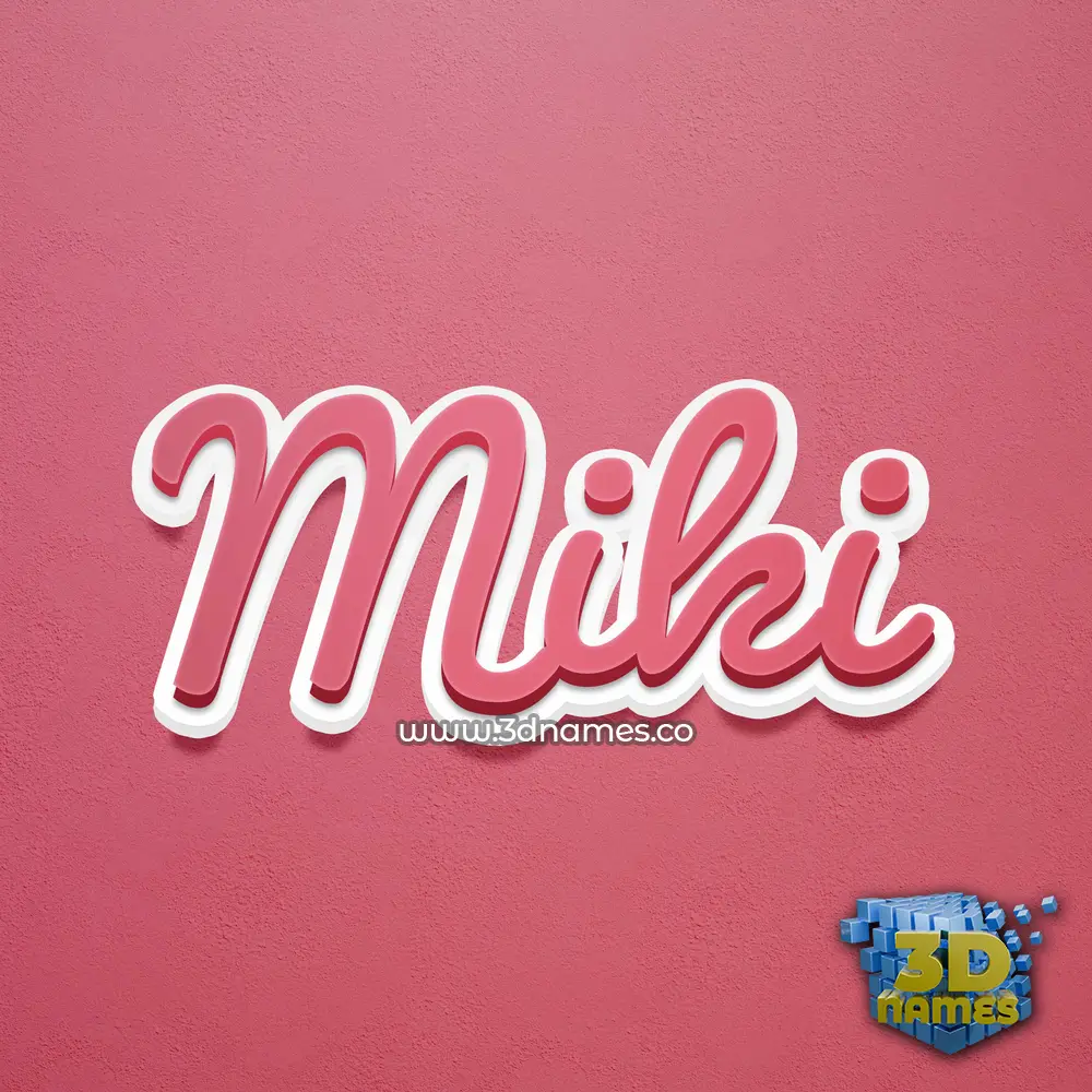 miki in Red Scribble style - 3D name wallpaper