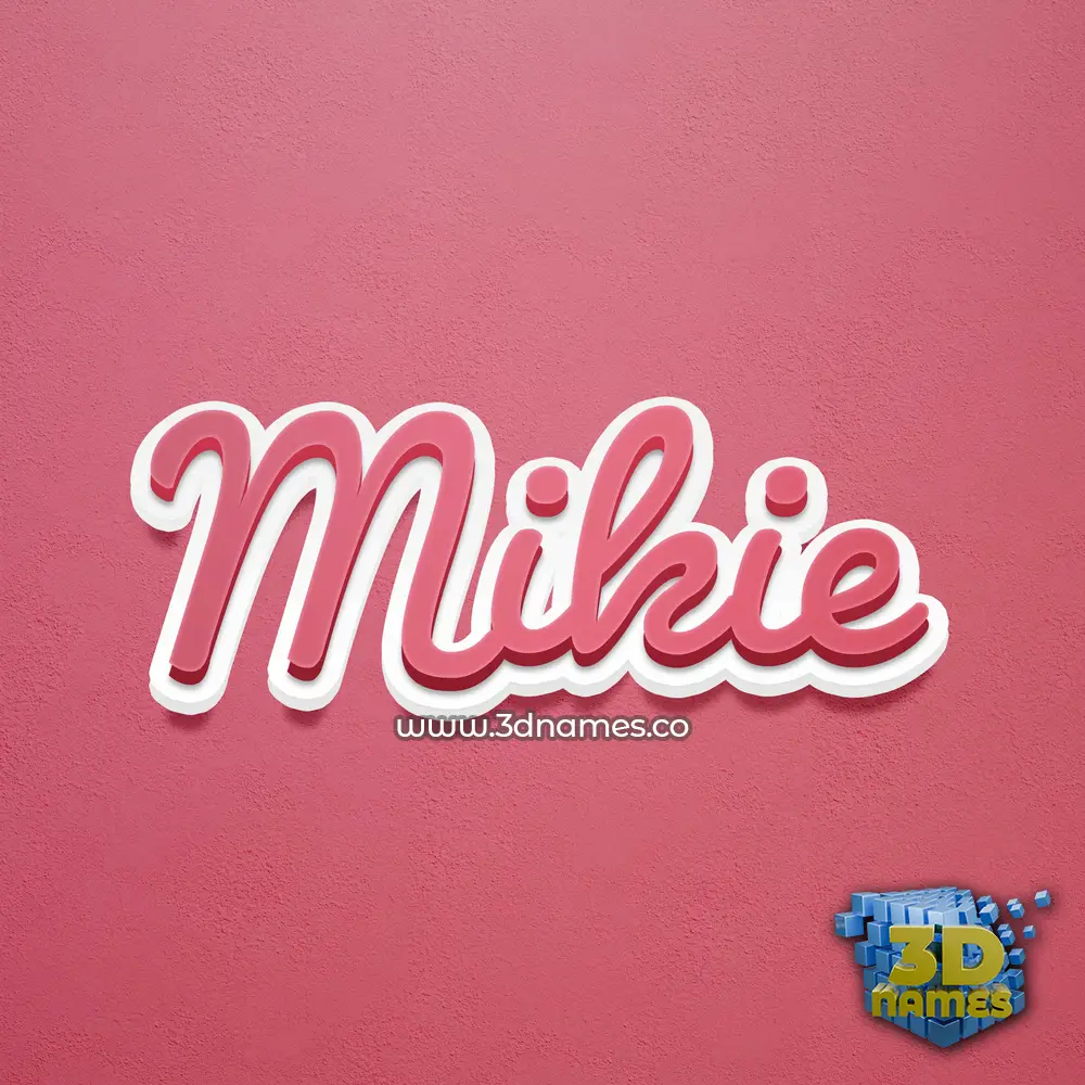 mikie in Red Scribble style - 3D name wallpaper
