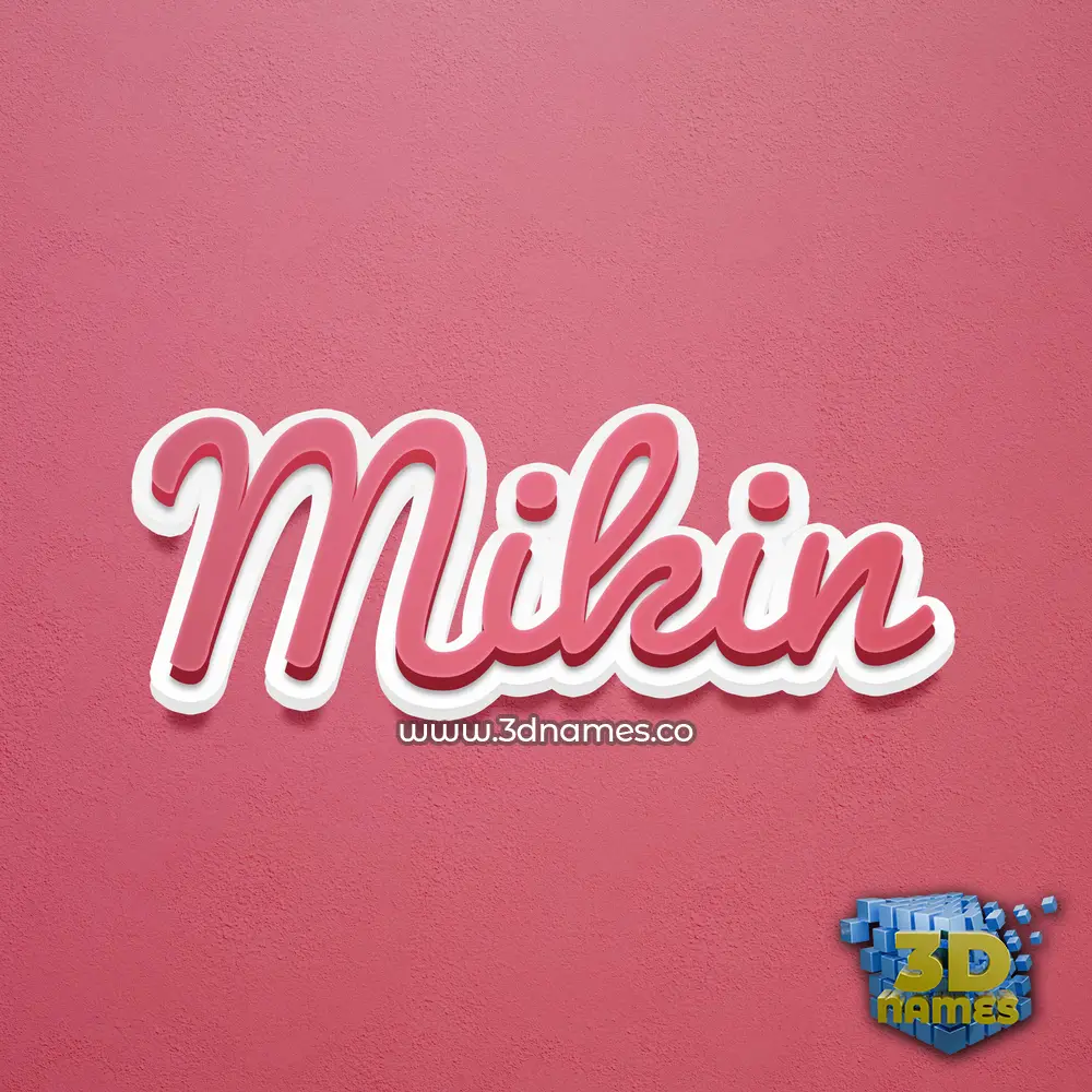 mikin in Red Scribble style - 3D name wallpaper