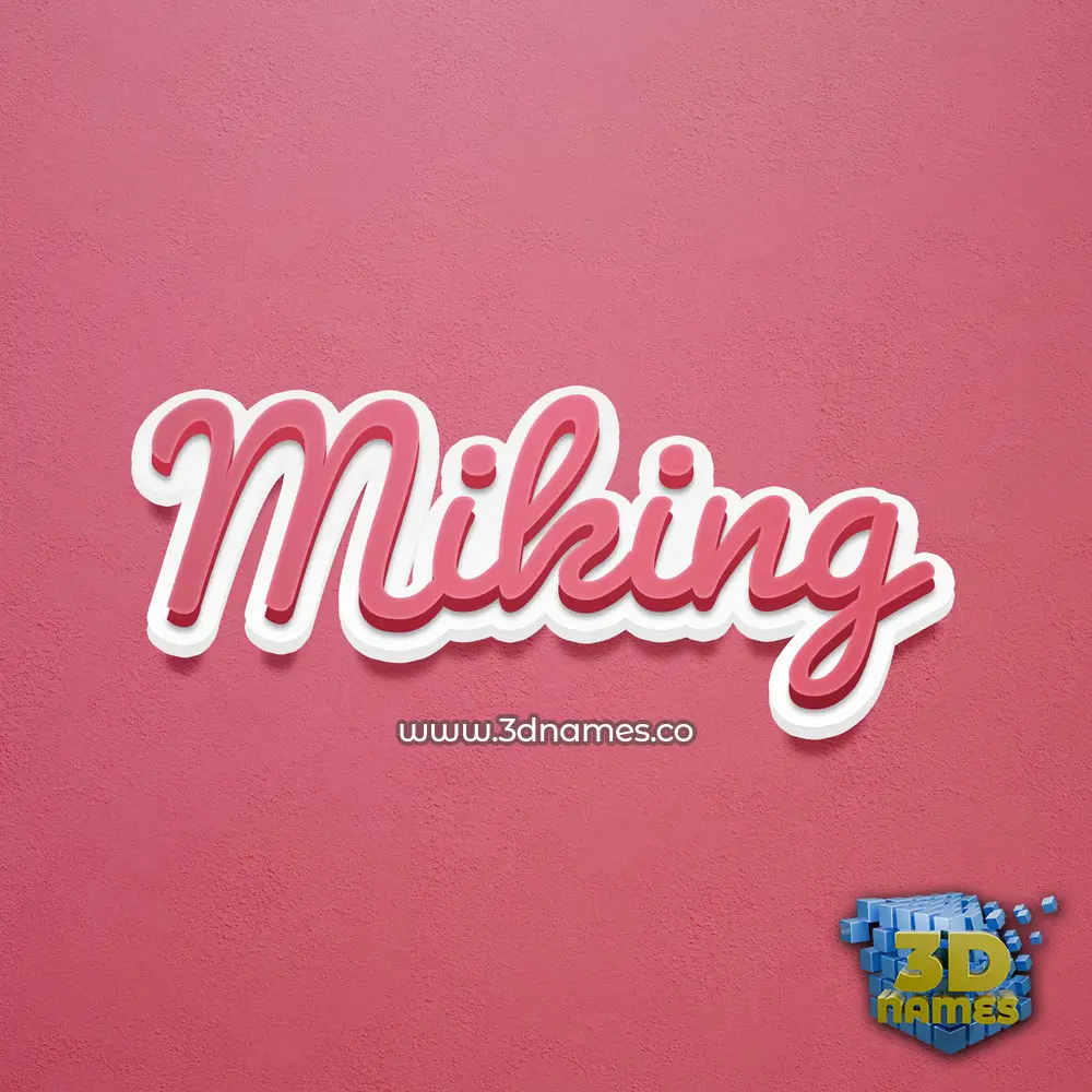 miking in Red Scribble style - 3D name wallpaper