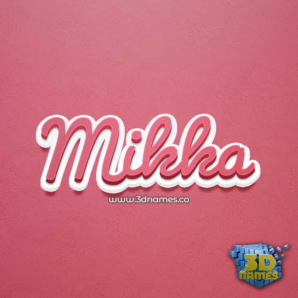 mikka in Red Scribble style - 3D name wallpaper