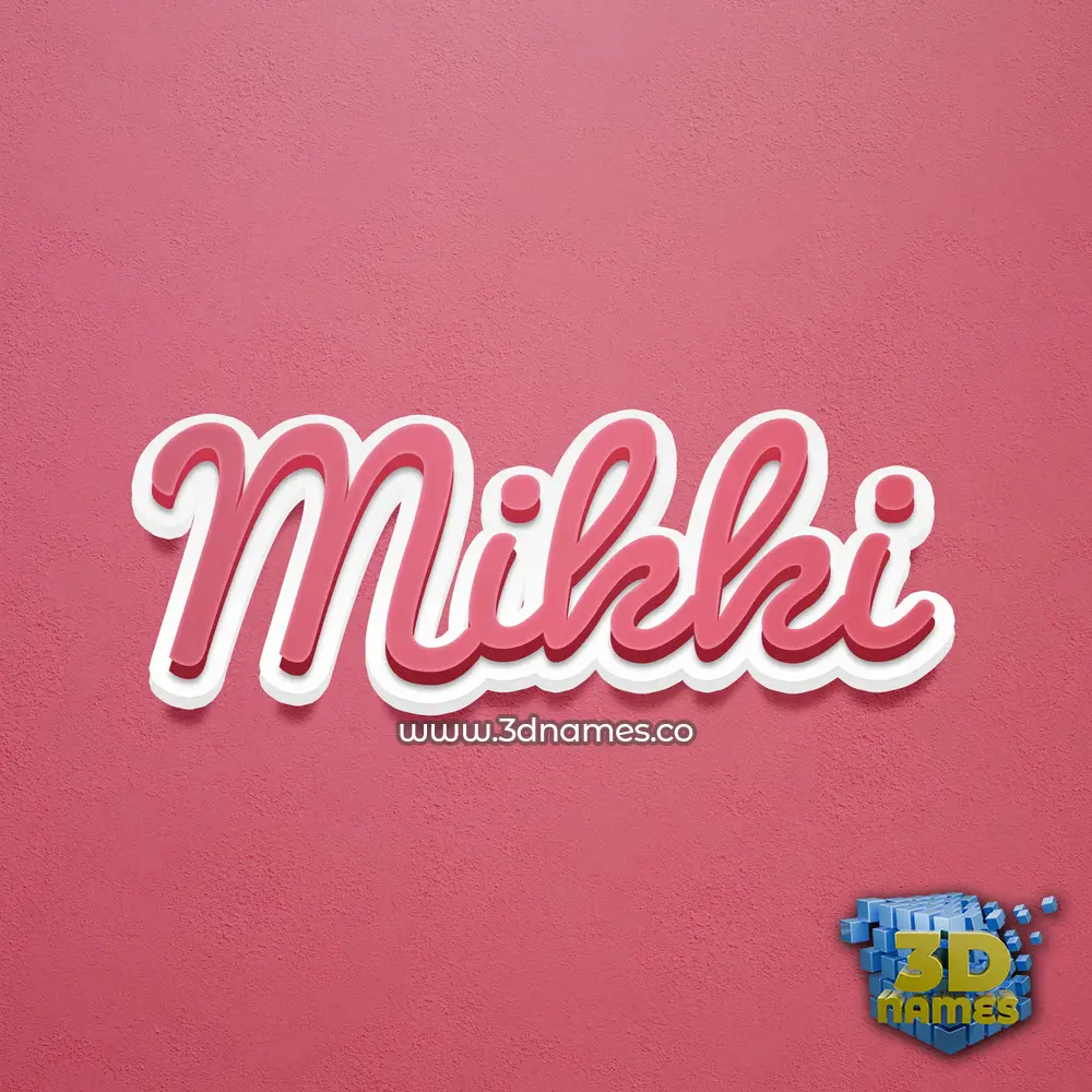 mikki in Red Scribble style - 3D name wallpaper