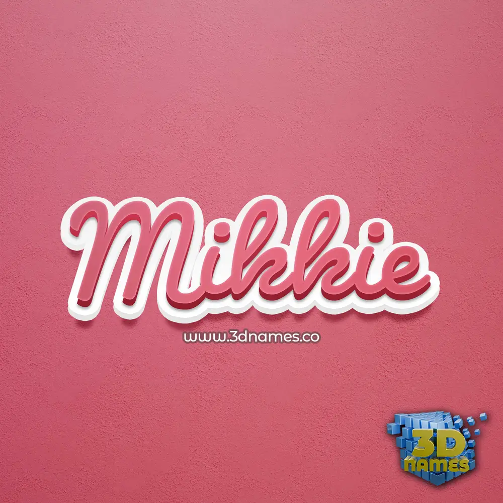 mikkie in Red Scribble style - 3D name wallpaper