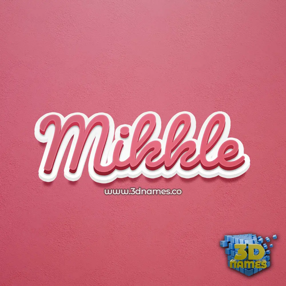 mikkle in Red Scribble style - 3D name wallpaper