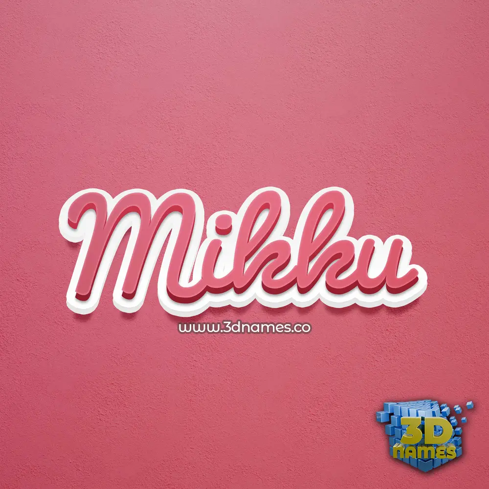 mikku in Red Scribble style - 3D name wallpaper