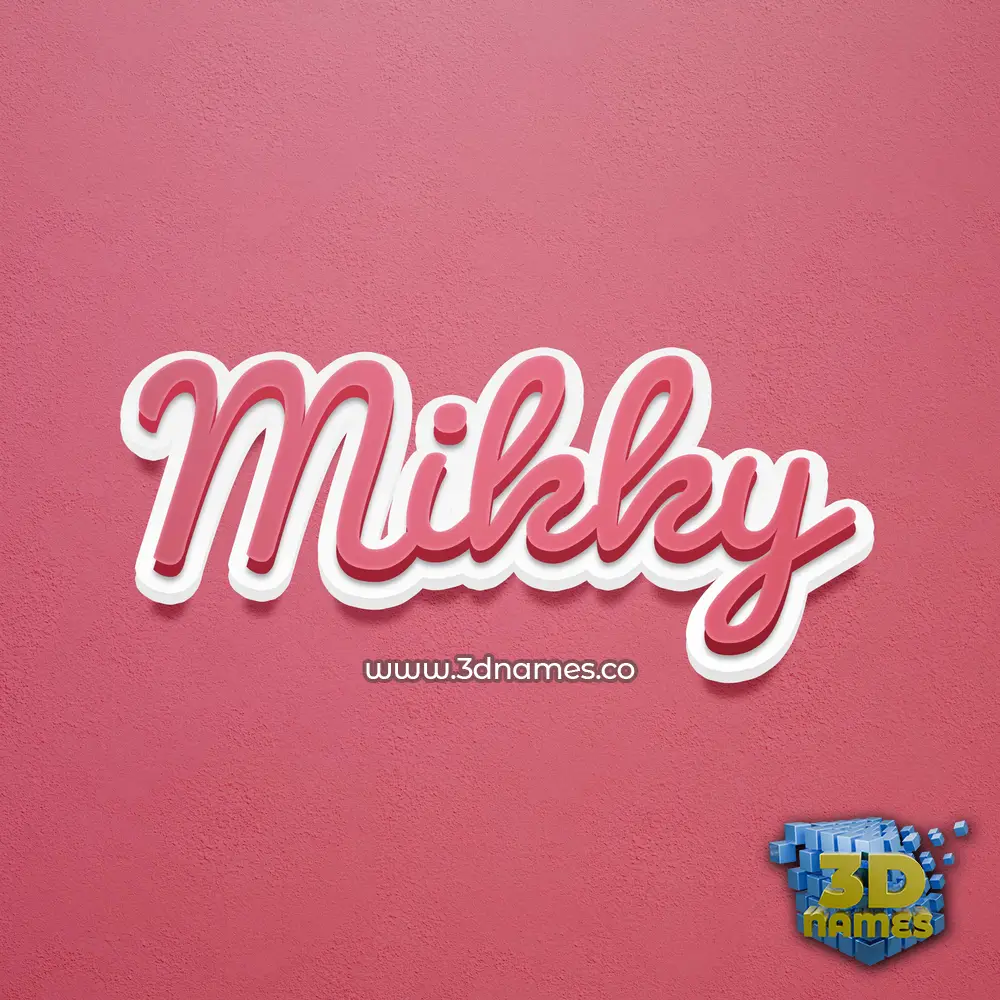 mikky in Red Scribble style - 3D name wallpaper