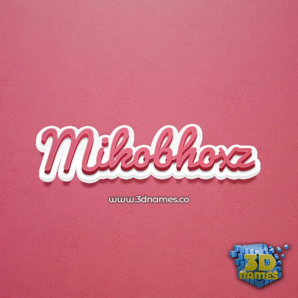 mikobhoxz in Red Scribble style - 3D name wallpaper