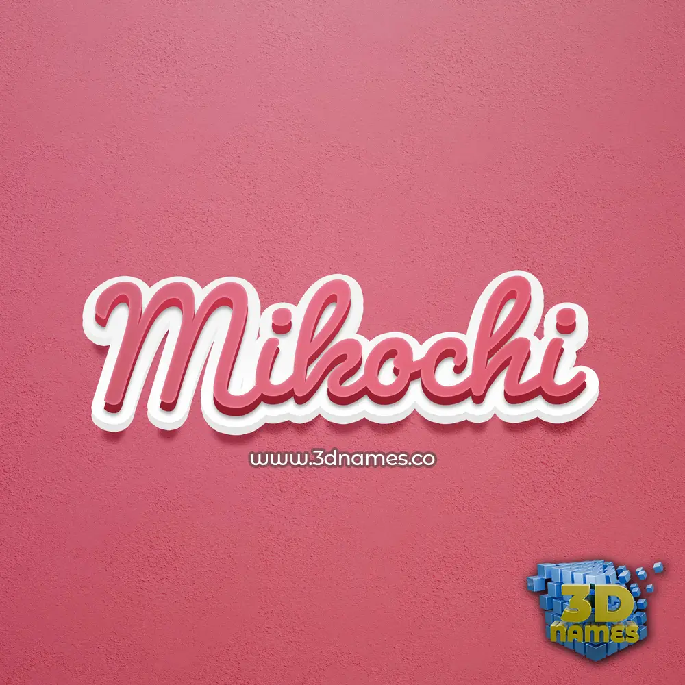 mikochi in Red Scribble style - 3D name wallpaper